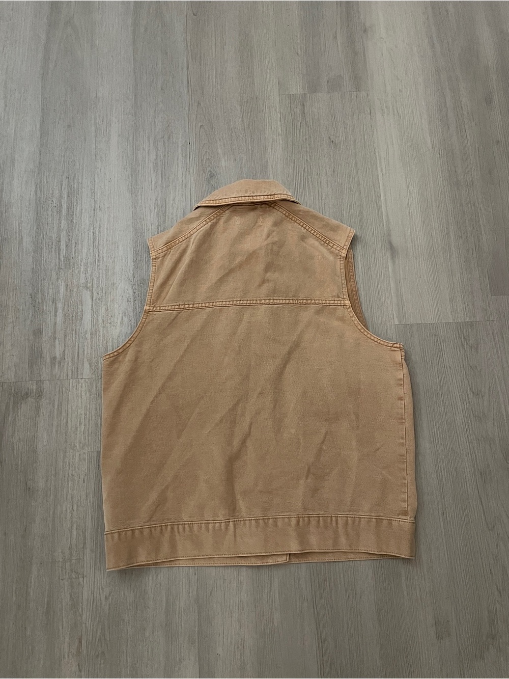 NWT Topshop Sleeveless Canvas Work Vest size 4/6 Tan Brown Gorpcore Women's - Picture 3 of 3